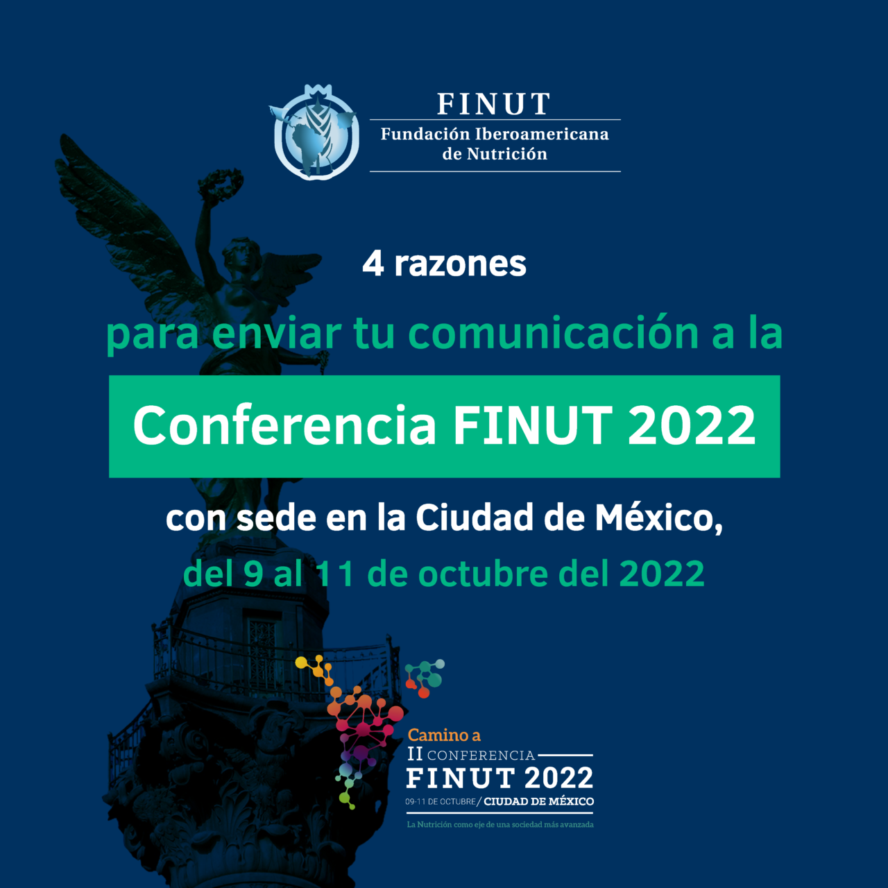 Invitación a participar y enviar trabajos científicos a la conferencia  FINUT 2022 - Fundación Iberoamericana de Nutrición